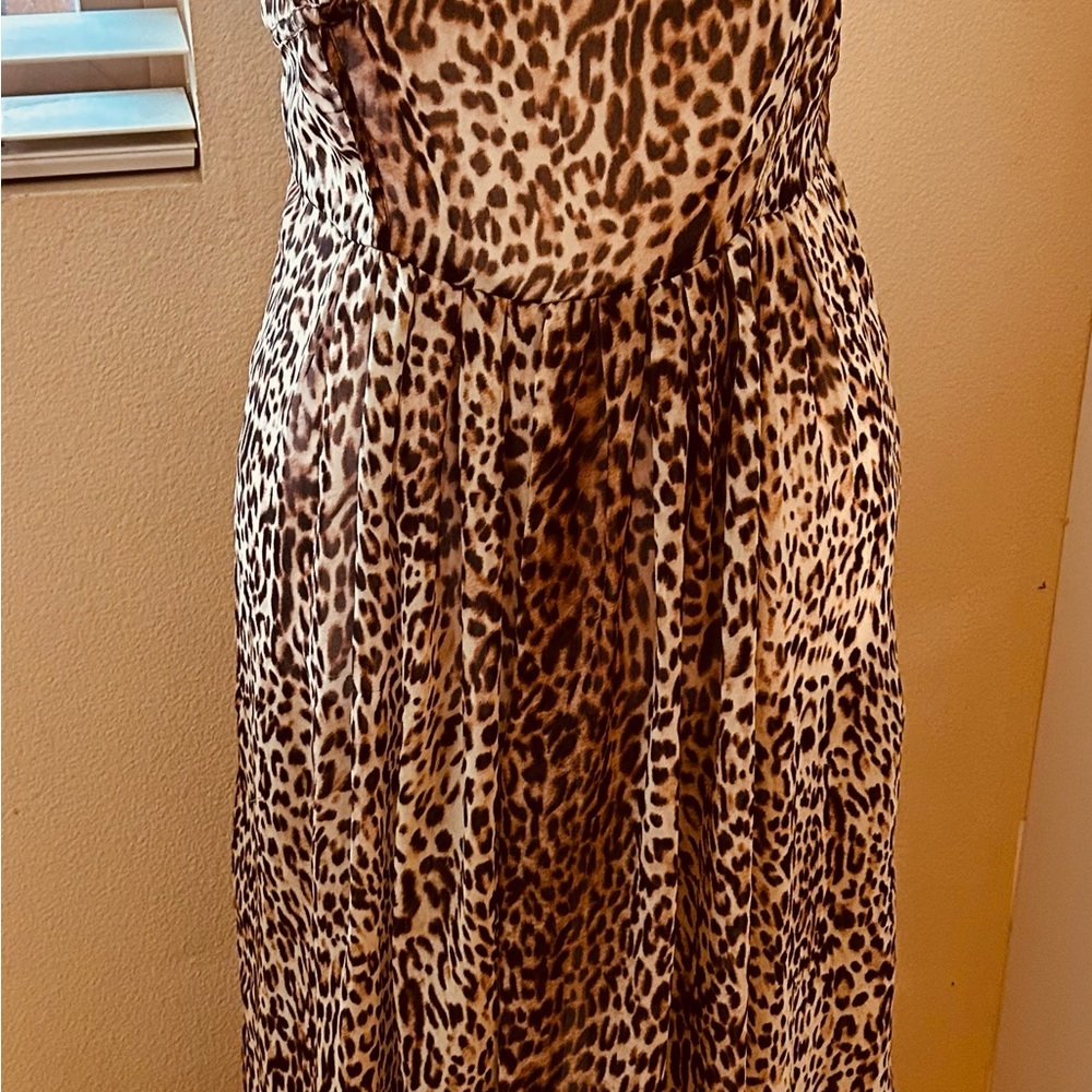 Anthropologie Under Skies Leopard Babydoll mesh Dress Size Small - Picture 8 of 8